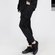 오너클랜 여자 방한 기모면 페이크 카고 트레이닝 팬츠