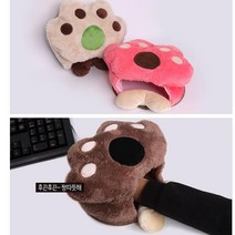 869황진 온열 마우스패드 보온 방한용 마우스 패드 usb 곰발바닥 왕따뜻, 브라운