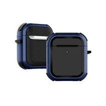 AirPods 1 및 AirPods 2 케이스와 호환되는 ORIbox 충격 흡수 보호 케이스 AirPods용 키체인이 있는 견고한 전신 블루 배틀기어 블루 ER200001
