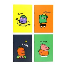 당근친구들 핸디수첩 4종X10개(혼합) 미니 유선 노트 sumak*7700EA, 본상품선택