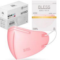 블레스 KF80 마스크 라이트핏 여름용 컬러마스크 새부리형 50매입 중형/대형, KF80(L)대형50매입, 피치핑크, 1개
