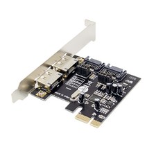 PCIe eSata Sataiii 확장 카드 PCI-E to 2-PORT SATA3.0 6 GBIT / S ASM1061 SSD 솔리드 스테이트 드라이브 확장 카드, 검정, 하나