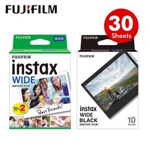 필름 카메라 fujifilm instax 와이드 인스턴트 화이트 edge for fuji 100 200 210 300 500af lomography wide link wide, 블랙 20매