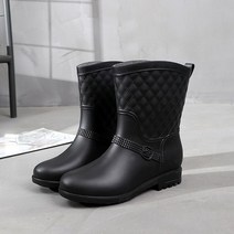 4컬러 퀄팅 패턴 베이직 여성 앵클 레인부츠 레인17여성장화 레인부츠 장마 비 우비, 240mm, 그레이