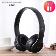 폰TV 게임용 블루투스 5.0 무선 헤드폰 접이식 HI, 01 P47 Black