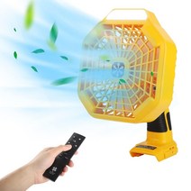 무선 팬 휴대용 캠핑 팬 180LM LED 조명 및 USB 포트 LED 램프 팬 배터리 전원 개인 팬 Dewalt 14.4V-20V 리튬 배터리와 호환 여행 텐트 사무실
