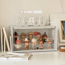 피규어장식장 블라인드 박스 아크릴케이스 인형 보관함 LED 조명, 크림 화이트 케이스 LED 없음