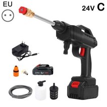 고압세척기 21V 09mpa 22 Bar 고압 세차기 건 충전식 자동차 세차 스프레이 머신 무선 와셔 U1Z5, 24V EU, 24V EU