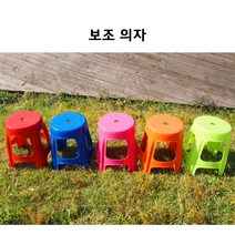 국산 야외 보조 간이 의자 야외용/뱅뱅이/플라스틱/정원/포장마차/편의점/캠핑, 보조의자 레드2개