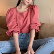 쥬쥬렐라 빅퍼프 벌룬 스퀘어넥 블라우스
