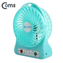 [IT378] Coms 미니 토네이도 USB 선풍기 (18650 충전기/90mm 팬) Sky Blue, 상세페이지 참조