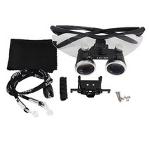 헤드 착용 치과 루페 초경량 쌍안 돋보기 치과 의사 외과 치과 안경 각도 조절 가능, 3.5X- 블랙