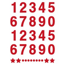 오피스왕국 숫자 스티커 높이4cm 혼합숫자 호실 번호 분류 락커 메뉴판 가격표 number4, 레드
