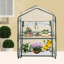 Growhouse PVC 커버 플라스틱 정원 그린 하우스 미니 온실 야외 Growbag 액세서리, 02 126X49X69CM