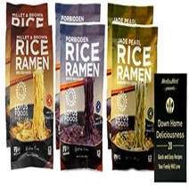 Lotus Foods Gluten Free Rice Ramen Noodle Soup | Vegan | 3 Flavor 6 Bag Variety (2) each: Millet Br, 1