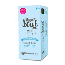네츄럴코어 밋보울 닭가슴살 30gx6개 무스타입 캔 연어 대구 고양이 간식 애묘 크림스타일 스프 습식간식 영양캔, 밋보울 닭가슴살+대구 30gx6