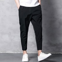 이유까까 남성용 클래식 9부 베기 슬랙스 바지