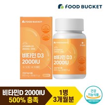 푸드버킷 비타민D 2000IU 오렌지맛 츄어블 1박스 3개월분 200274
