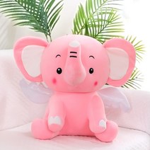 코끼리인형 코끼리쿠션 애착인형, 핑크, 30cm