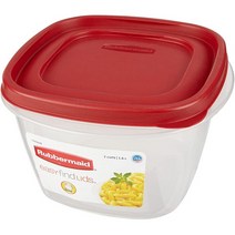 Rubbermaid 1925459 쉽게 찾을 수 있는 뚜껑 정사각형 식품 보관 용기 7컵 카탈로그 코드 7J67 빨간 뚜, 레드, 한 사이즈