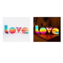 LED 형광 네온 보드 판 레인보우 컬러 러브 사인 박스 침실 책상 장식 배경 조명 5V DC 배터리 전원 야간 귀여운 방 램프, [03] C