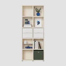 한샘 샘 책장 5단 80cm 서랍형 시공 (컬러 택1), 크림화이트_책장/화이트_서랍 (B)