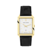 라르손앤제닝스 Norse 블랙 가죽 40mm 골드 새틴-화이트 손목시계