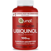 쿠놀 메가 유비퀴놀 CoQ10 100mg 코엔자임 Q10 120캡슐, 120 카운트(1팩)