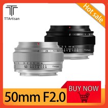 카메라 렌즈 TTArtisan-풀 프레임 50mm F2.0 미러리스 카메라 렌즈 Z Fuji X Olypus Snoy A7 과 호환 가능, 02 캐논 RF_02 Silver