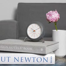 로젠달 탁상 알람시계 무소음 음소거 침실 시계 데스크탑 화장대, 그레이