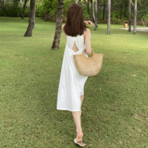 비치 스커트 해변 바캉스 여름 여행 슬립 롱스커트 화이트 원피스