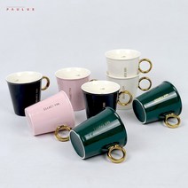 둘이서 따뜻하게 한잔 / Ua 골드 믹스커피 머그잔 2P, 화이트, 그린