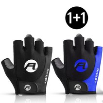 듀웨이 ASPORTS 자전거 반장갑 1+1, 블랙(XL), 블랙(M)