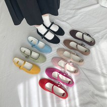 이나슈즈 귀여운 둥근코 스웨이드 메리제인 플랫슈즈 발레리나 플랫