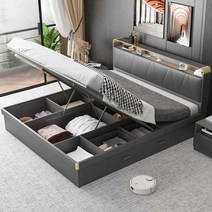 리프트업침대 다용도 대용량 편리한수납 수납형 침대, 1200mmx1900mm  그레이