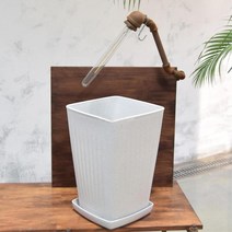 흰색 플라스틱 정사각 긴화분 27x40cm 대형 가로수 pe