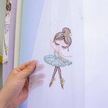 만화 자수 발레리나 소녀 커튼 두꺼운 패브릭 현대 럭셔리 공주 방 보라색 창 음영 열
