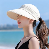 여성 골프 모자 해변 여름 넓은 챙 큰 창 썬캡 라운딩 여자 자외선차단, 블랙