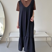 픽앤피크 셔링 롱 조끼원피스