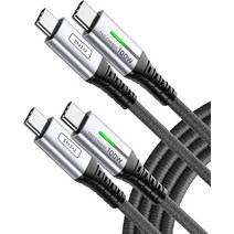 INIU USB C to USB C 케이블 100W [2팩 6.6피트] PD 5A 고속 충전 타입 C to 타입 C 케이블 나일론 브레이드 USB-C 코드 휴대폰 충전기 삼성