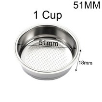 여과재 링 다공 유동성 여과링 활성탄 알루미늄 도징 양조 그릇 용 필터 커피 분말 스푼, 51mm 1컵 바구니
