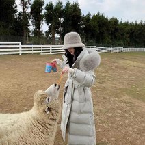 폭스 퍼 후드 롱 다운패딩 겨울 아우터
