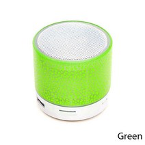무선 블루투스 스피커 led 빛 균열 mini protable 스피커 야외 사운드 박스 휴대 전화, 초록, 초록