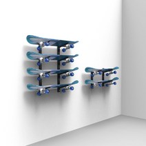 스케이트보드 롱보드 거치대 벽걸이 진열 보관 랙, 검은색 바닥(25x25x68CM) 4층