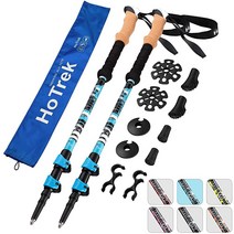 HoTrek 노르딕 워킹 트레킹 폴 - 하이킹 폴 알루미늄 트레킹 폴 접이식 - 퀵 락 시스템이 있는 조절 가능한 하이킹 스틱 - 여성 남성 노인 성인용 텔레스코픽 워킹 폴, 7075 Aluminum Blue