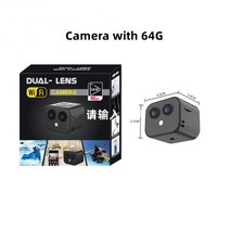 게이밍 모니터 와이드 커브드 커브 배그 롤 4K 풀 HD 무선 듀얼 카메라 170 ° 광각 야간 투시경 미니 캠, 03 Camera with 64G