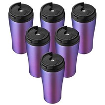 MANYHY 뚜껑과 빨대가 있는 591.5ml(20온스) 스테인리스 스틸 텀블러 진공 단열 커피 텀블러 컵 벌크 이중벽 여행용 머그 뜨겁거나 차가운 음료를 누출 보온 컵 6, Starry Purple_12 Pack