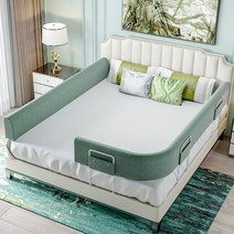 침대 울타리 난간 가드 아기 낙하 방지, 길이1.5m 높이35cm+ 브래킷 3개, 딥 그레이