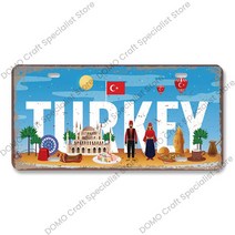 자전거번호판 국가 풍경 문화 자동차 라이센스 금속 주석 표지판 미국 쿠바 멕시코 레트로 벽 차고 남자, 07 7_01 15x30cm