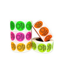 땡큐 스마일 스티커 500pcs fourm1*916582318pB, 2스마일-형광주황